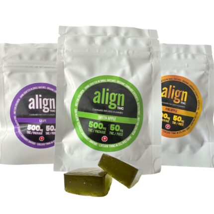 Align THC 500mg Gummies - Potent 500 mg edible weed gummies in assorted flavours
