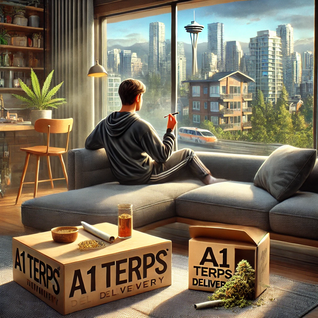 Relaxing with a pre-roll cannabis joint from A1 Terps, ensuring a smooth and enjoyable cannabis experience.