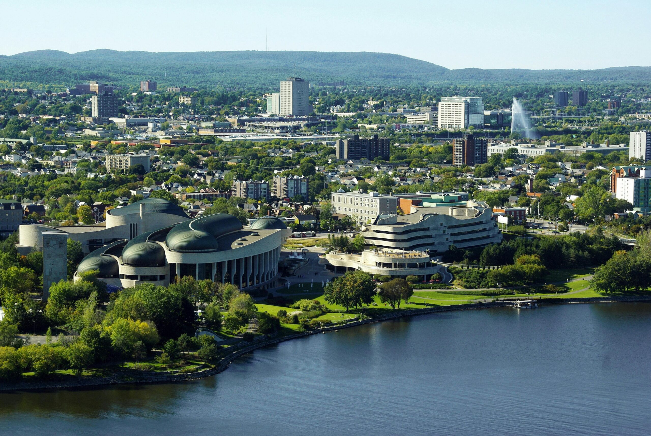 Aerial view of Gatineau, Quebec, for cannabis delivery