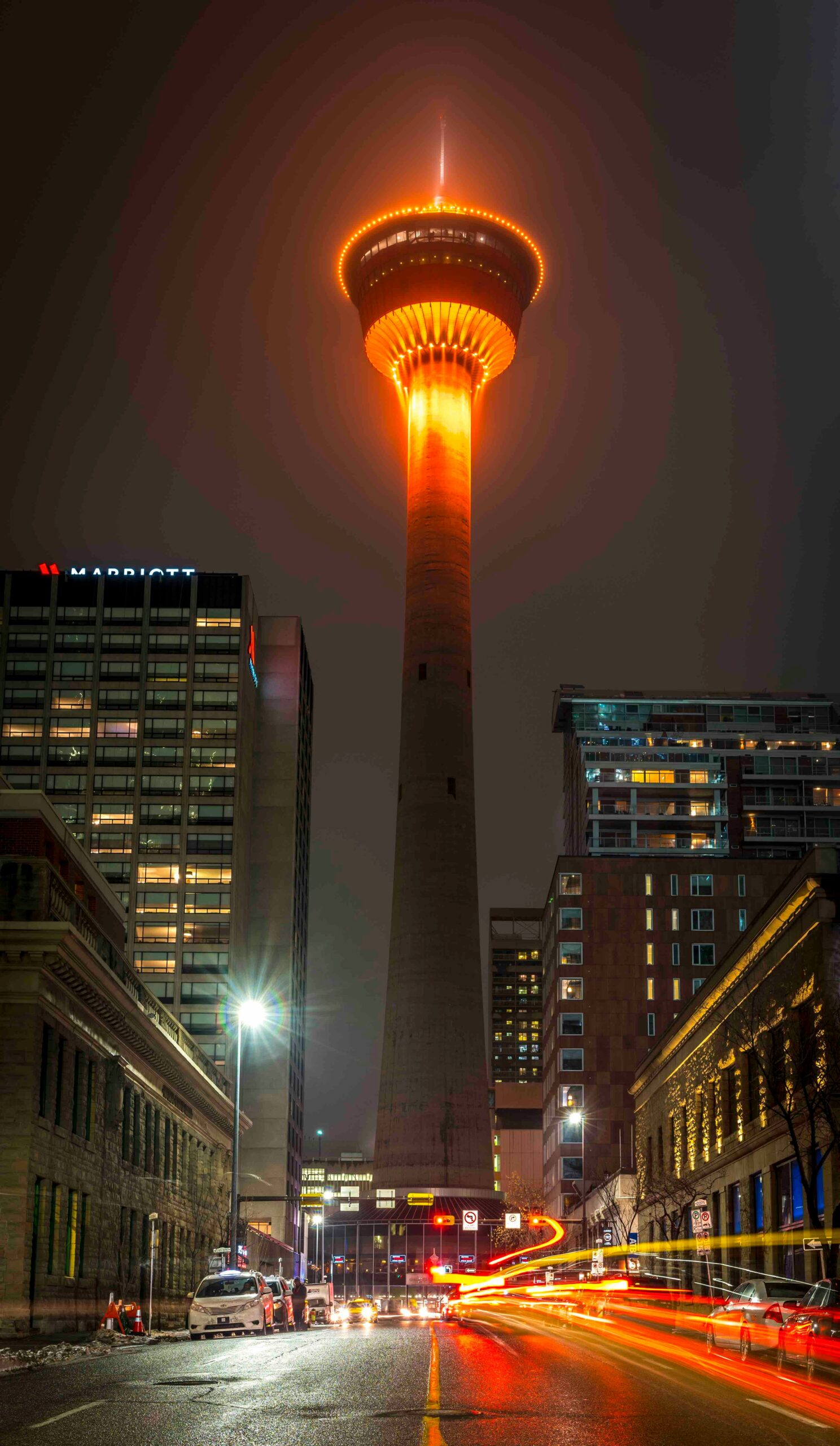 Calgary Tower at night