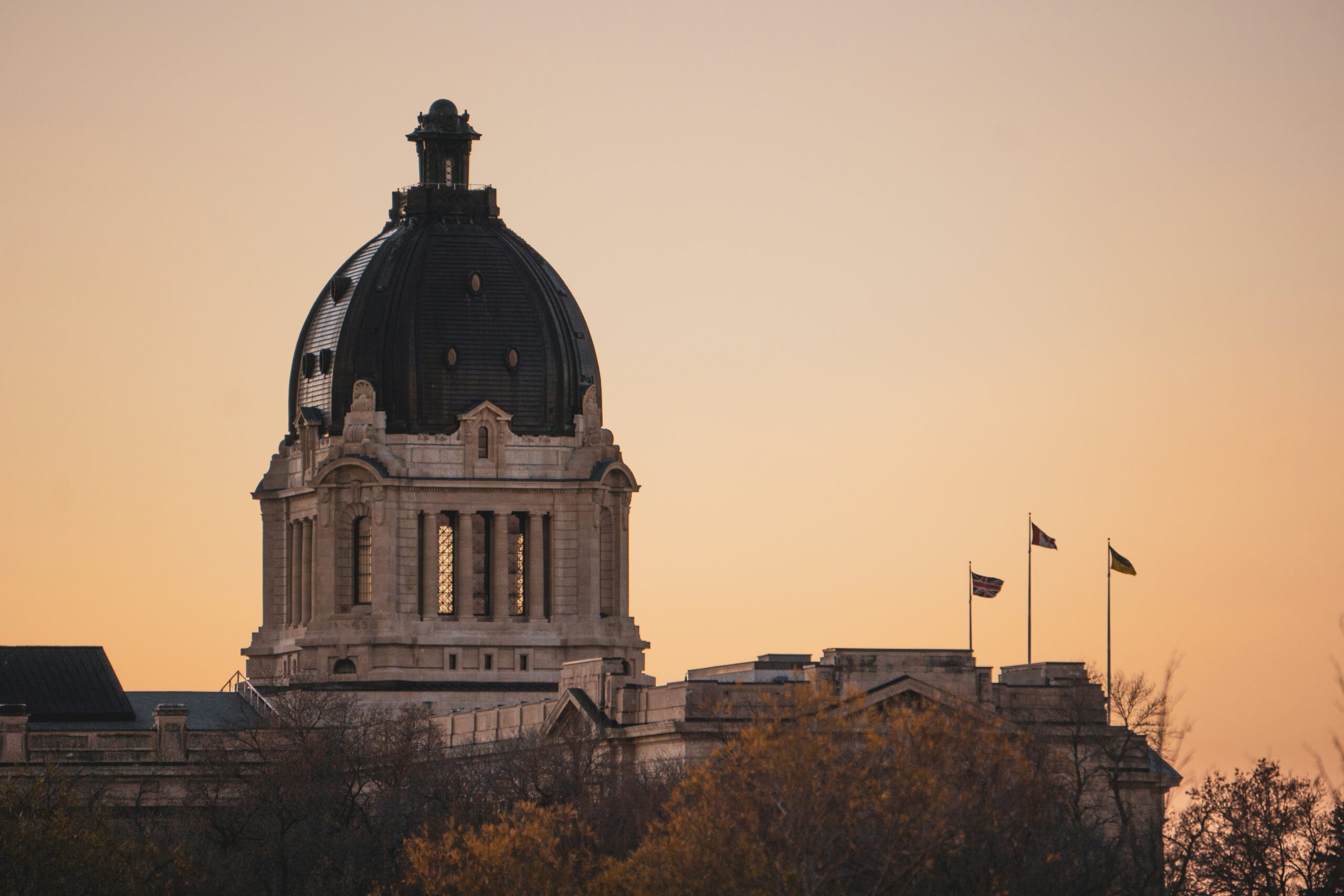 Historic building in Regina at sunset.
