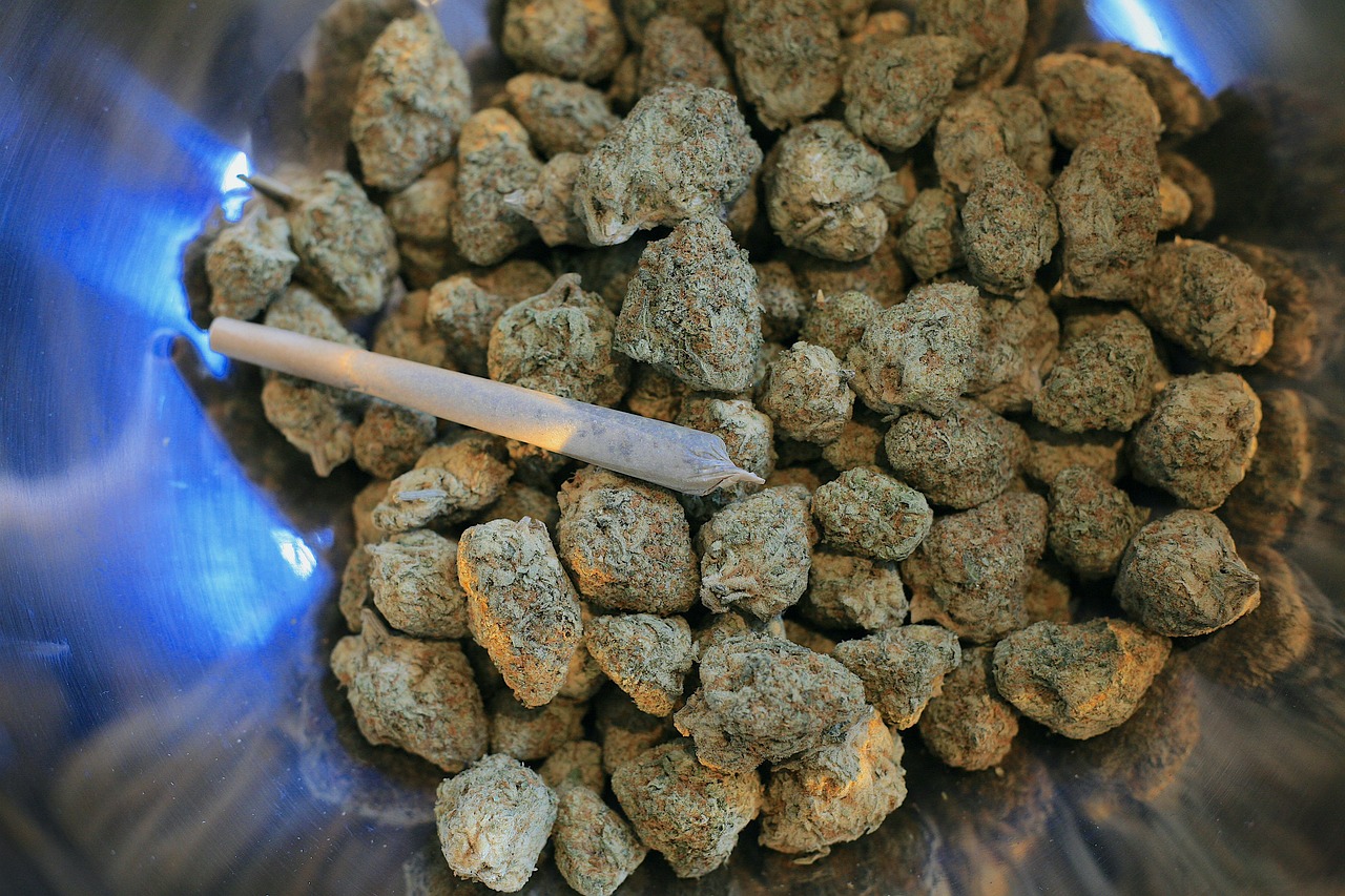 Close-up of cannabis buds and a pre-rolled joint with A1 Terps branding for Weed Delivery Richmond.