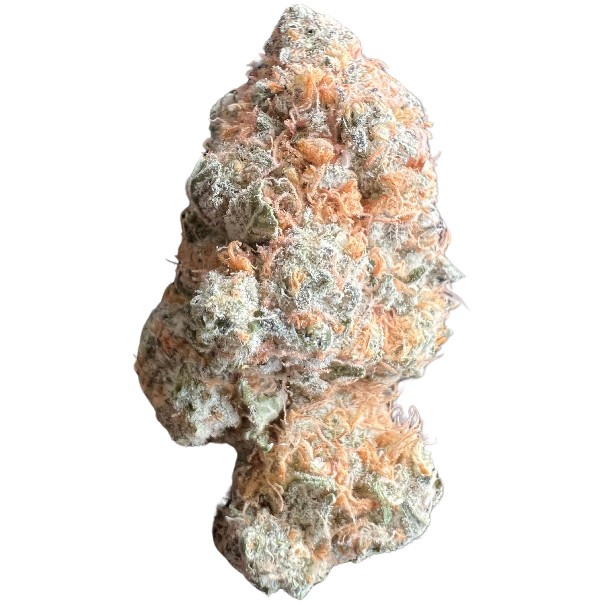White Widow Strain - Frosty Hybrid Cannabis Bud White Widow strain hybrid cannabis bud covered in white crystals, showcasing its frosty appearance and potent effects.